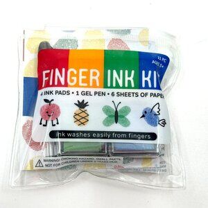 Kid's Mini Finger Ink Kit: Ink Pads, Pen, Paper for Fingerprint Art